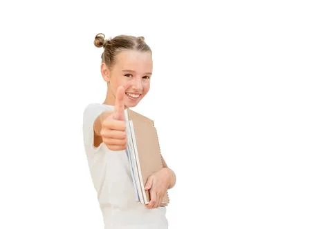 Child with textbook isolated Stock Photos