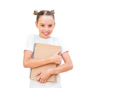 Child with textbook isolated Stock Photos