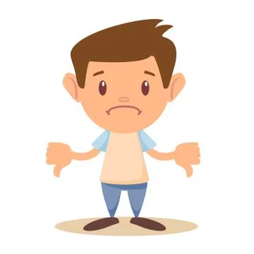 Child thumbs down Stock Illustration