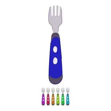 Child toddler fork vector cartoon graphic Stock Illustration