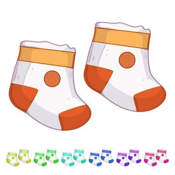 Child toddler socks cartoon vector graphic Stock Illustration