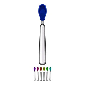 Child toddler spoon cartoon vector graphic Stock Illustration