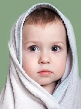 Child in towel Stock Photos