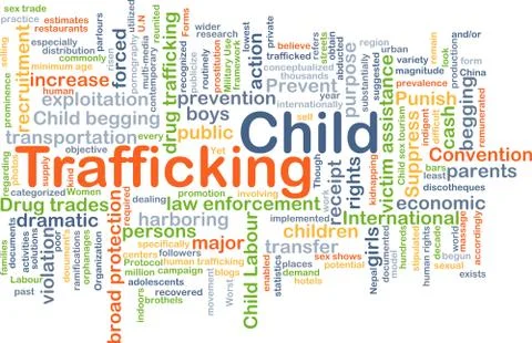 Child trafficking background concept Illustrazione stock