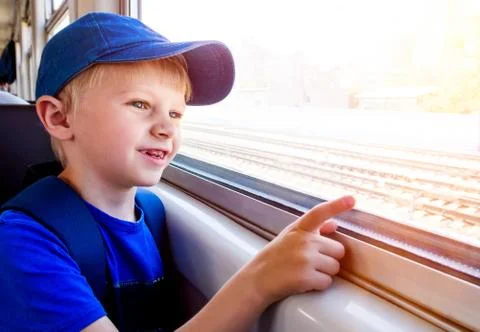 Child in the Train Foto stock