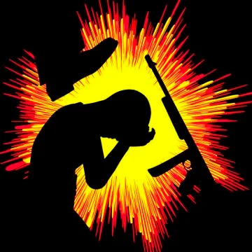 Child Traumatized by War Illustrazione stock