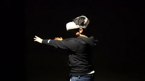 A child is trying virtual reality for the first time. Stock Footage 123638130