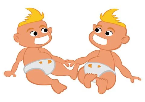 Child twins Stock Illustration