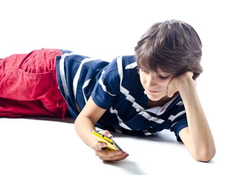 Child using cell photo (mobile) Stock Photos