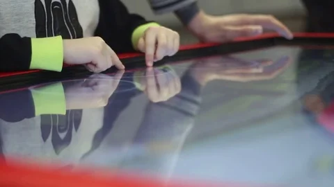 Child using on a large touch table Stock Footage 81786931