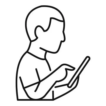 Child using tablet for digital learning and screen time Stock Illustration