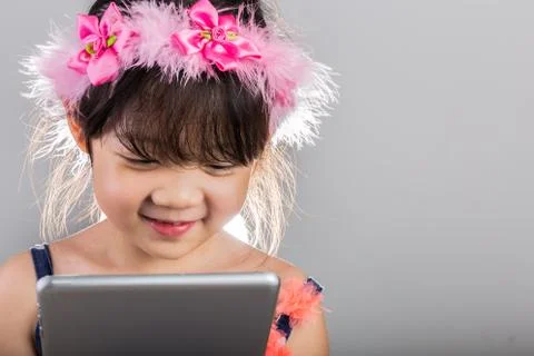 Child Using Tablet Foto stock