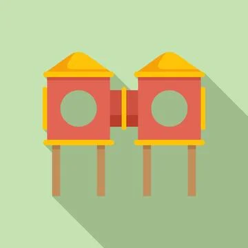 Child vacation icon flat vector. Water park Ilustración de archivo