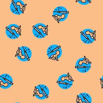 Child vaccination immunization vector seamless pattern Illustrazione stock