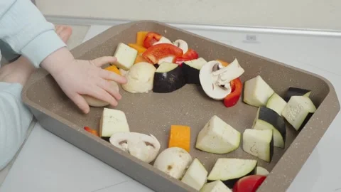 Child with vegetables Stock Footage 272676200