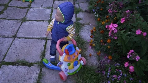 The child in the vest hd Stock Footage 80095747