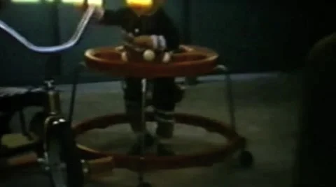 Child in walker Stock Footage 45817746