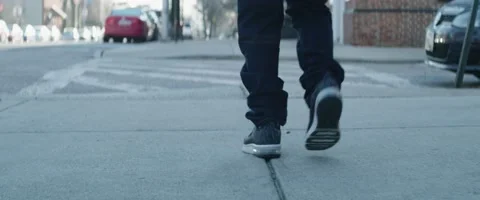 Child Walking Through Crosswalk Stock Footage 133466684