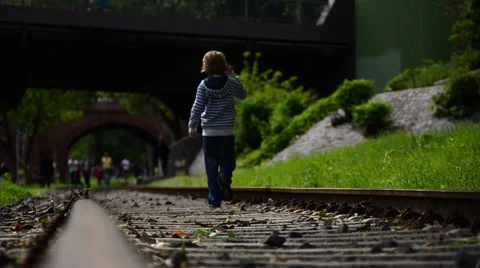 Child walking on Trails Stock Footage 40811509
