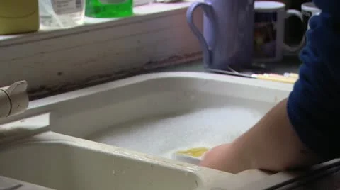 Child washing up close up Stock Footage 12017689