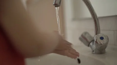 Child washing hand Stock Footage 75930030