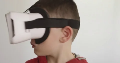 Child watching 360 video Stock Footage 80072184