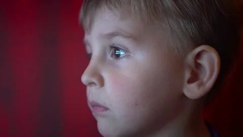 Child watching tv Stock Footage 74772947