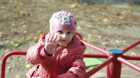 Child waving Stock Footage 39950854