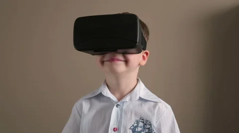 Child Wears a VR-Headset Stock Footage 66234153