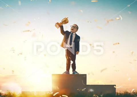 Child is winner Stock Photos