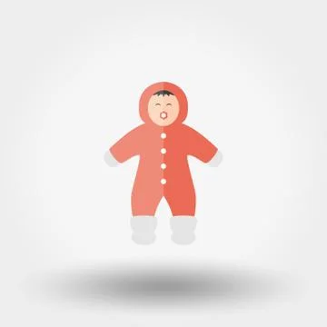 Child in winter Rompers. Icon Stock Illustration