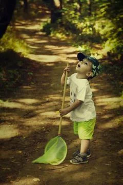 Child in the woods Stock Photos