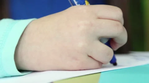 Child writing, closeup Stock Footage 67438775