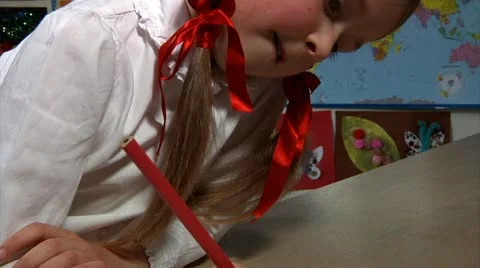 Child writing Stock Footage 22666528