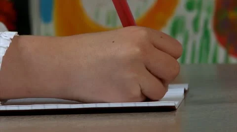 Child writing Stock Footage 22667582