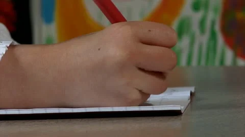 Child writing Stock Footage 22667590