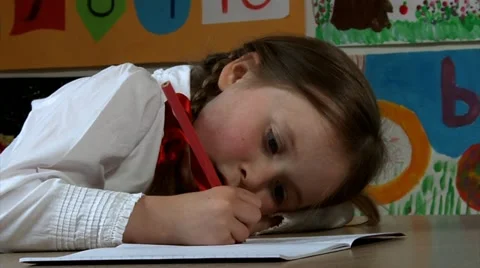 Child writing Stock Footage 22667610