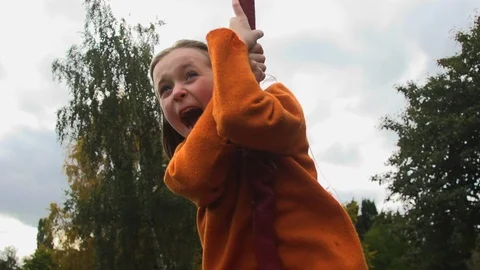 Child on Zipwire Ride Stock Footage 88507087