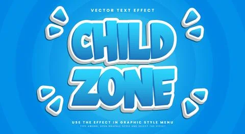 Child Zone editable text effect Template Illustrazione stock