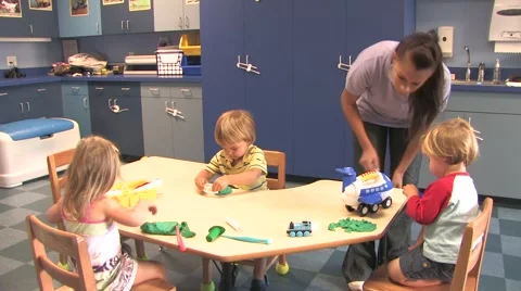 Childcare Nursery Room Stock Footage