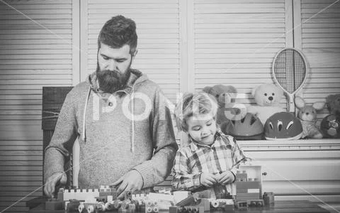 Childcare. pre school education. Family games concept. Family play with Stock Photos