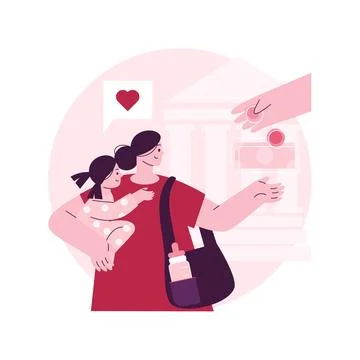 Childcare subsidy abstract concept vector illustration. Illustrazione stock
