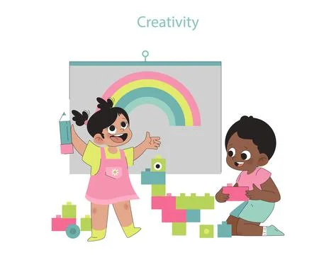 Childhood Creativity set. イラスト素材