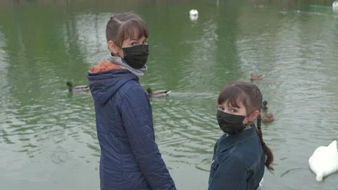 Childhood in masks Stock Footage 143877853