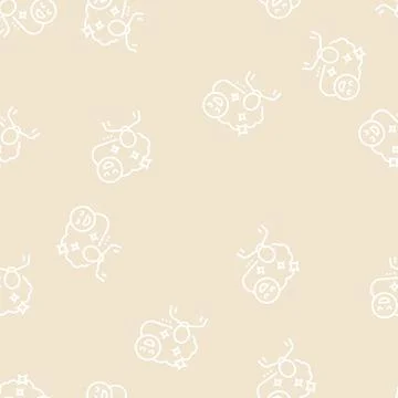 Childhood nostalgia line seamless pattern sign Stock Illustration