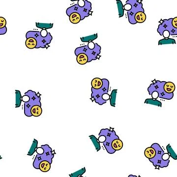 Childhood nostalgia vector seamless pattern sign Stock Illustration