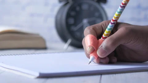 childing using writing corrector pen hol... | Stock Video | Pond5