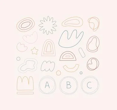 Childish abstract shape collection. Stock Illustration