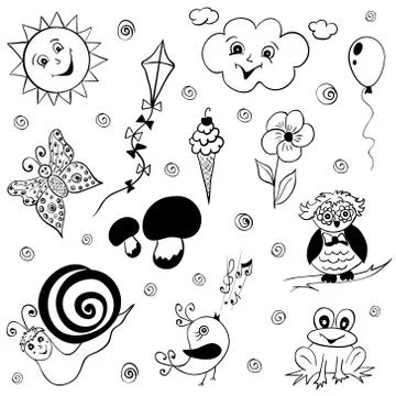 Childish doodles Stock Illustration