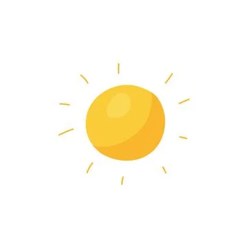 Childish hand drawn sun with rays, cartoon flat vector illustration isolated. Stock Illustration